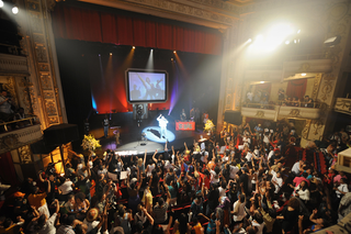 A video tribute at the Apollo (Stan Honda/Getty Images)
